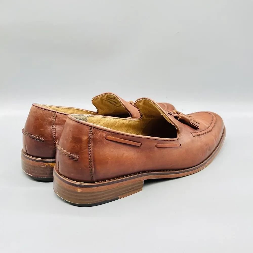 GH Bass & Co Shoes Mens 11.5 Brown Leather Tassel Loafers Slip On Dress Classic